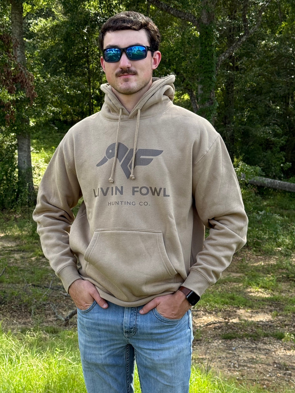 Sandstone Two-Tone Livin Fowl Logo Heavyweight Hoodie
