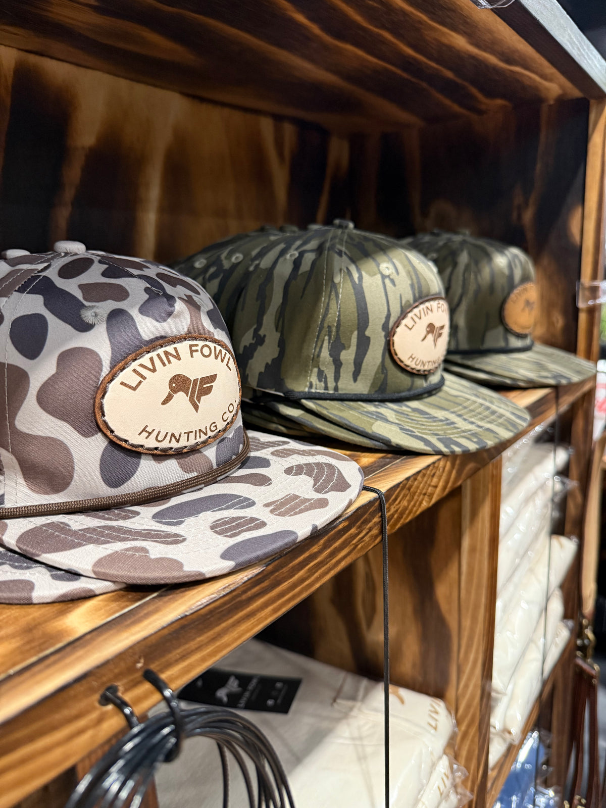 Leather Patch Logo Old School Duck Camo Rope Hat