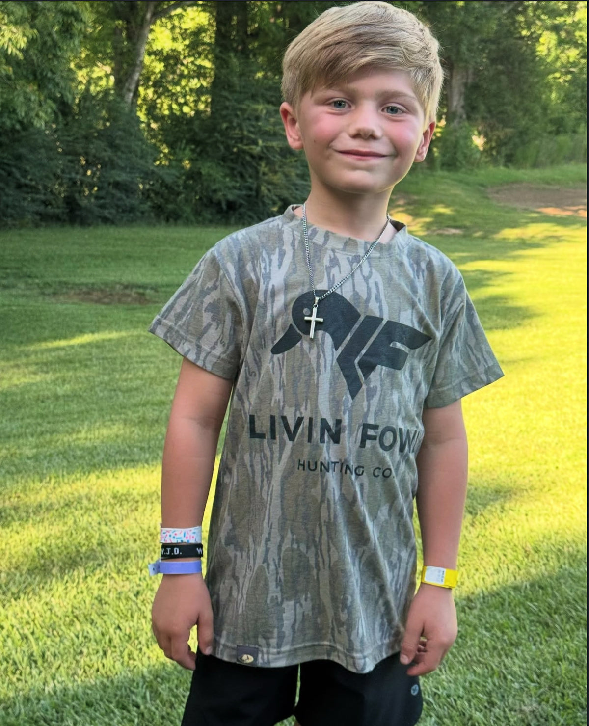 LF Logo - Youth SS Faded Mossy Oak Bottomland