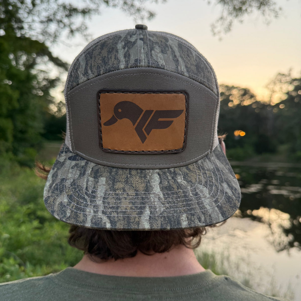 Leather Patch Logo 7 Panel Bottomland Snapback